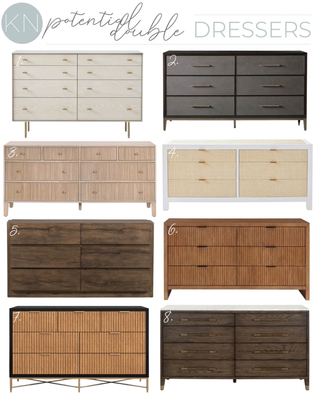 Dresser Styles: Wide Double Dresser Collection Cane Inserts Wood