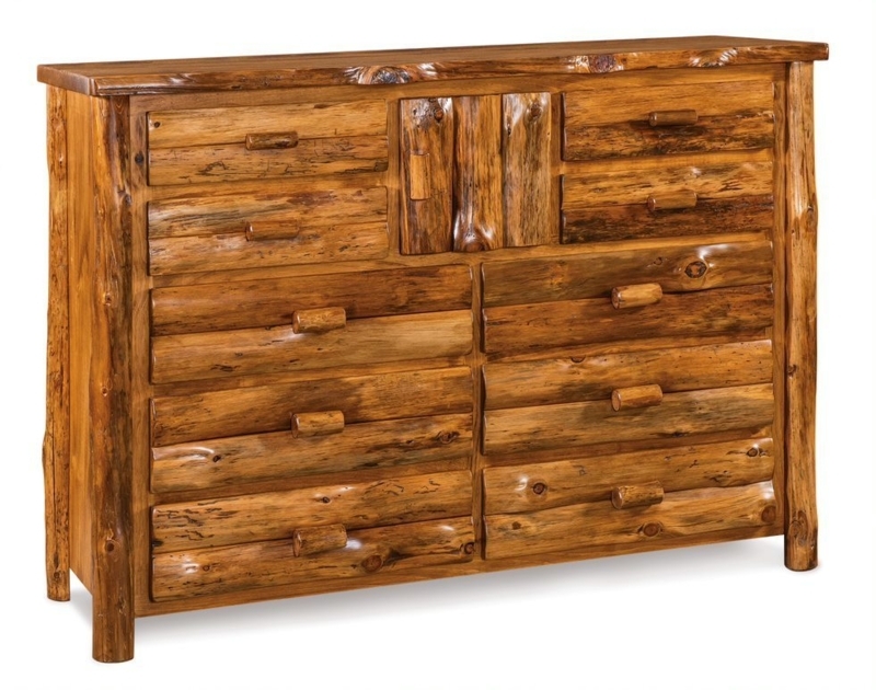 Dresser Ten Drawers Rustic Log Construction Live Edge