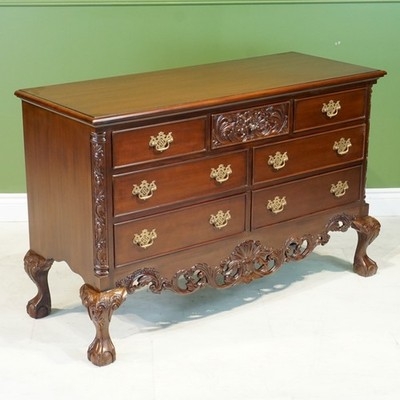Dresser Traditional Mahogany Seven Drawer with Ball and Claw Feet