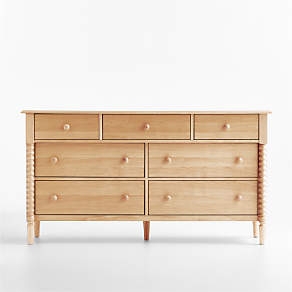 Dresser Traditional Natural Finish 9-Drawer with Turned Posts