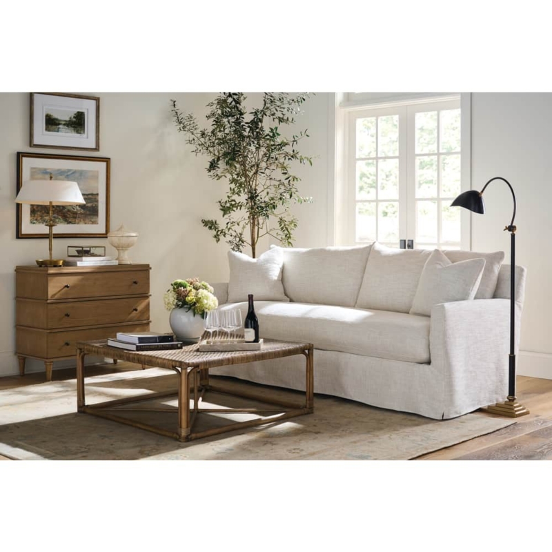 Dresser Transitional 3-Drawer Tapered Legs Knob Pulls