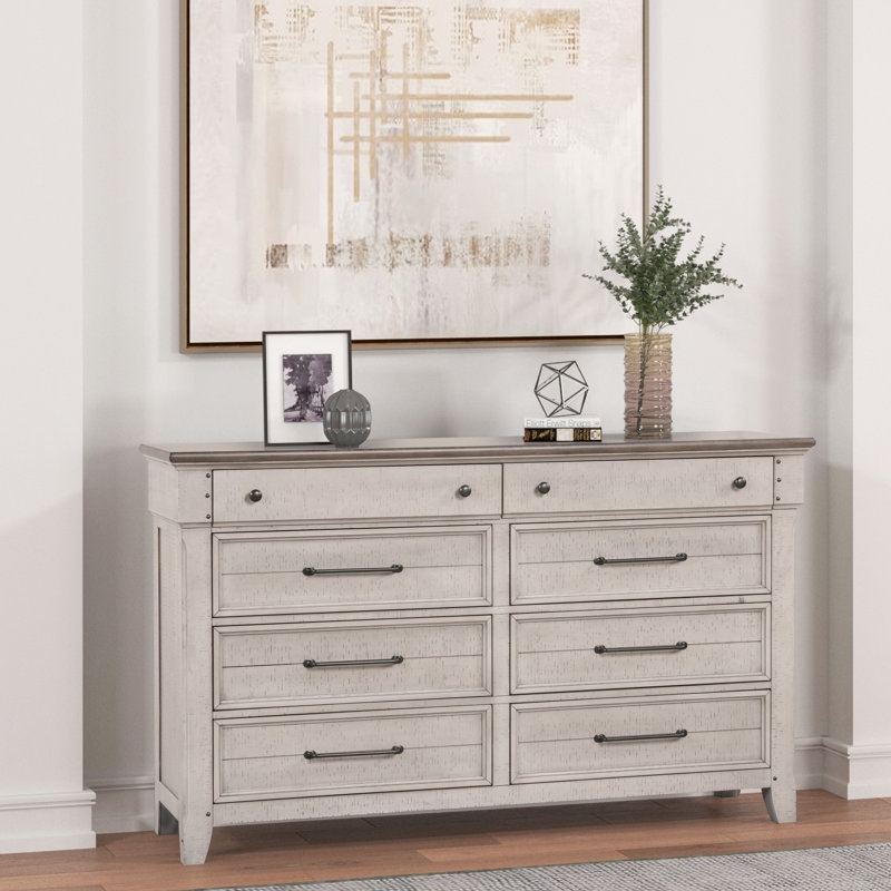 Dresser Weathered Dusty Taupe with Mixed Hardware Styles, Farmhouse