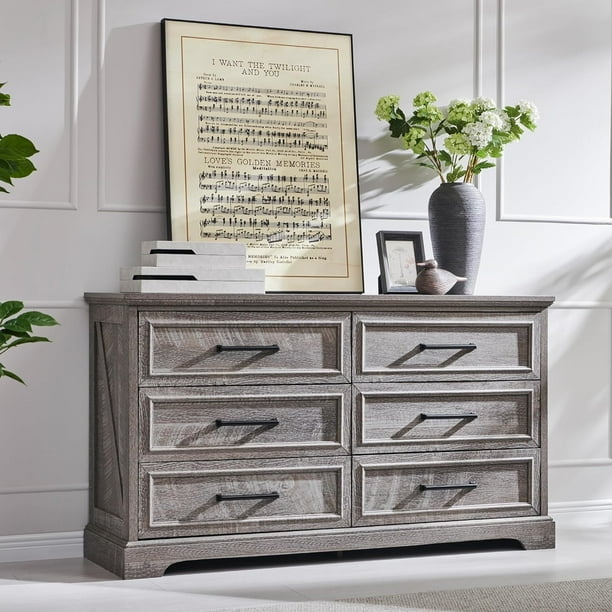 Dresser Weathered Grey with X-Brace Sides and Bar Pulls