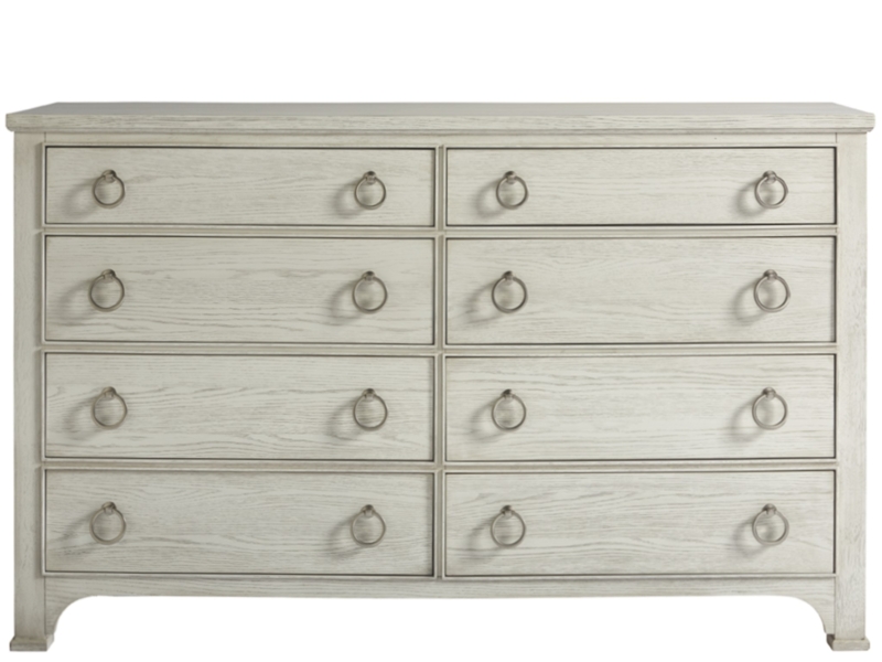 Dresser Whitewashed Finish featuring Arched Apron and Ring Pull Hardware