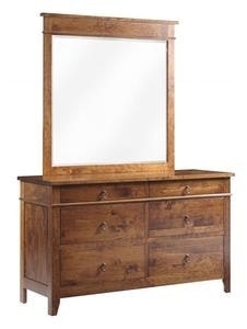 Dresser with Mirror, Framed, Natural Grain Visibility, Rustic Wood