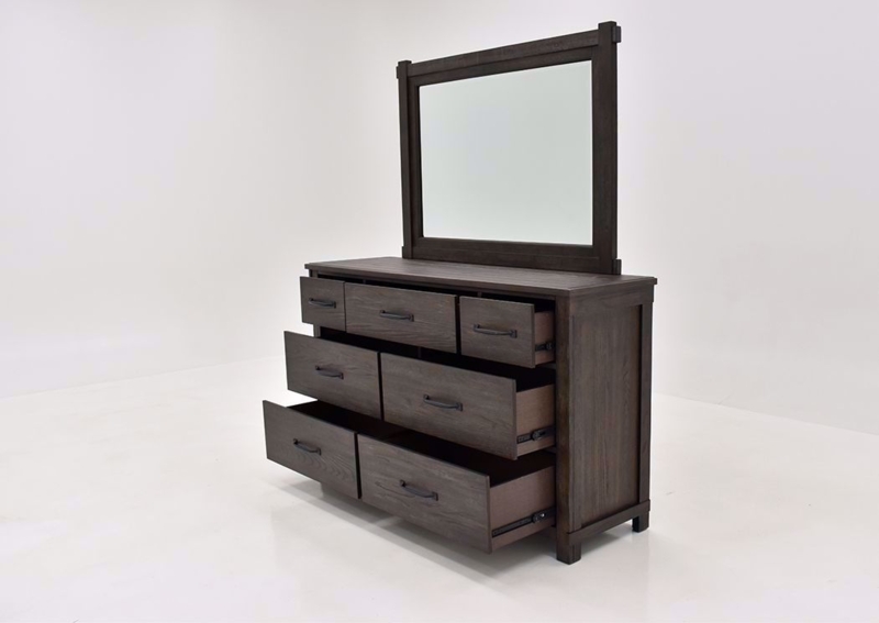 Dresser with Mirror, Seven Drawer Configuration, Landscape Mirror Set
