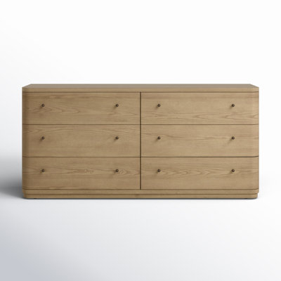 Dresser with Rounded Corners, Light Wood Matte Finish, Scandinavian Style