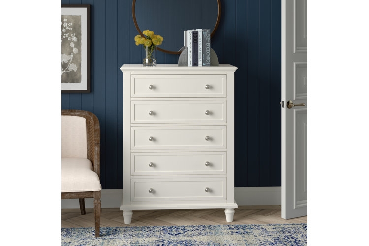 Dresser with Turned Feet Transitional Chest For Small Spaces