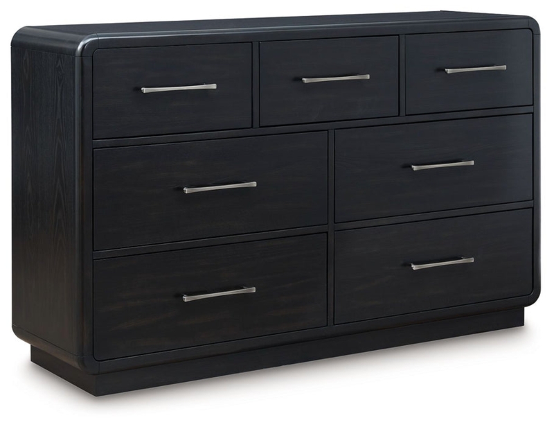 Dresser Wood Grain with Rounded Corners and Silver Pulls