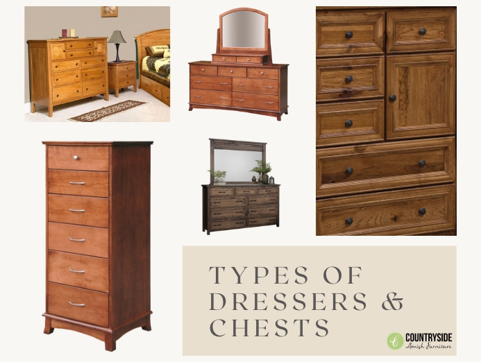 Dressers: Traditional Wood Integrated Mirrors Stained Finish