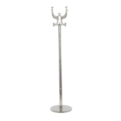 Elegant Coat Rack, Polished Silver Ornate Hooks, Multi-Tiered Design