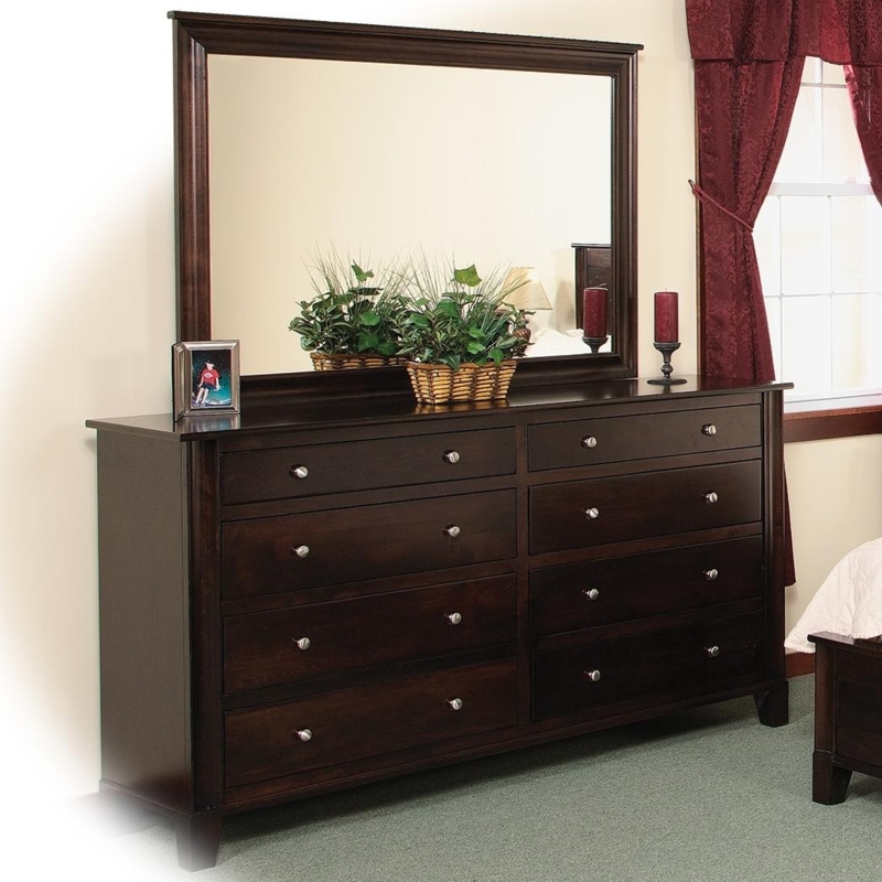 Espresso Finish Bedroom Storage: 8-Drawer Double Dresser Set