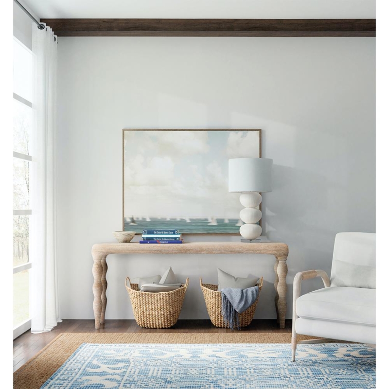 Extra Long Console Table with Rope Wrapped Texture & Bullnose Edges