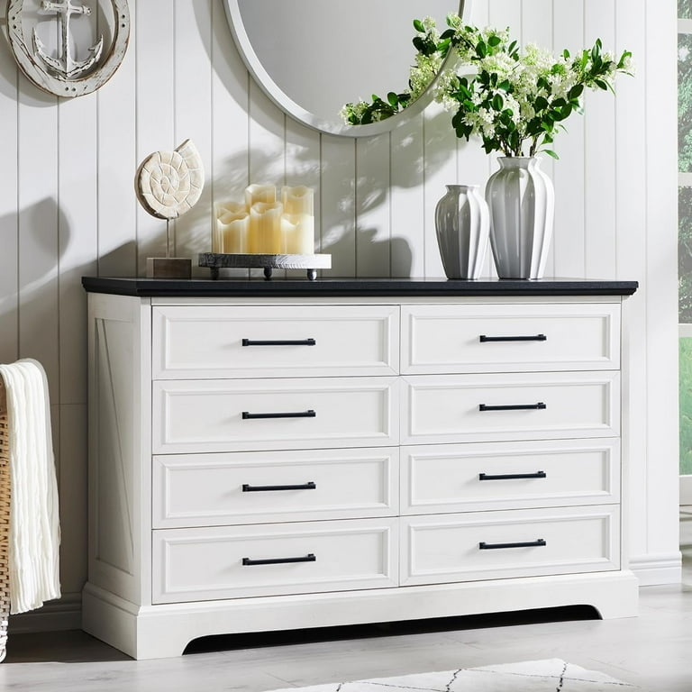 Farmhouse Dresser Contrast Black Top Horizontal Pulls
