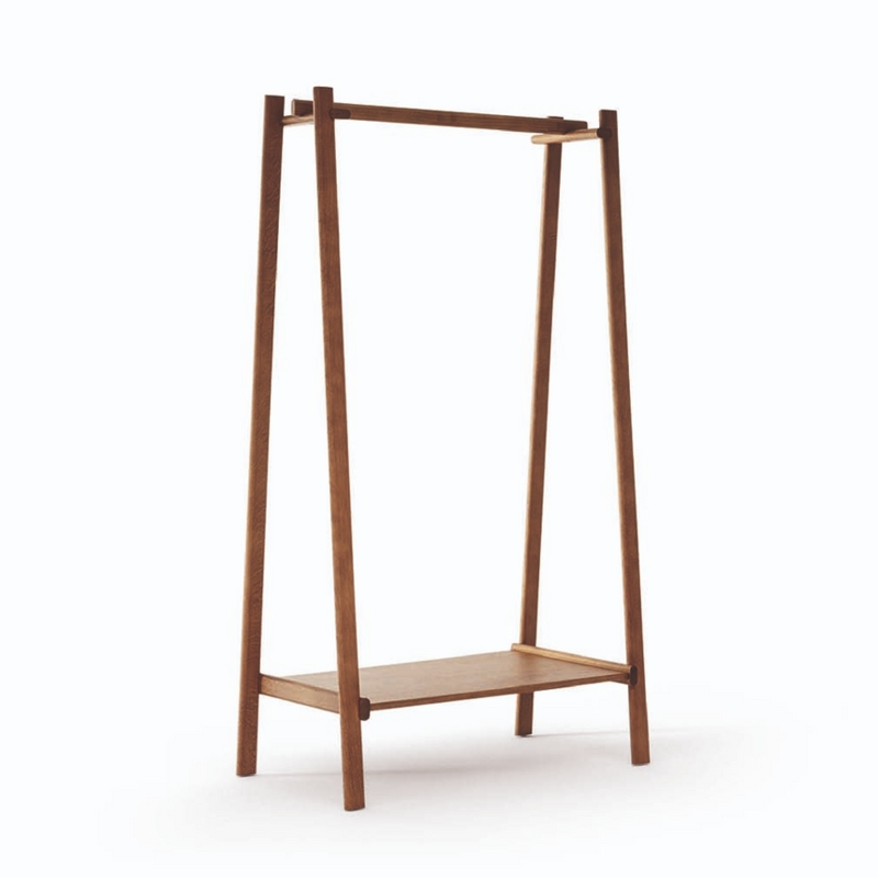 Garment Rack A Frame Integrated Shelf Scandinavian Style Clothes Rail