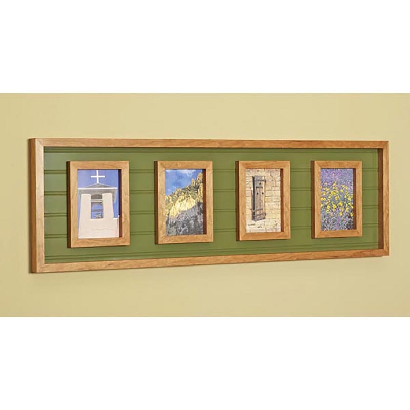 Green Slatted Back Picture Frame Horizontal Craftsman Wall Decor