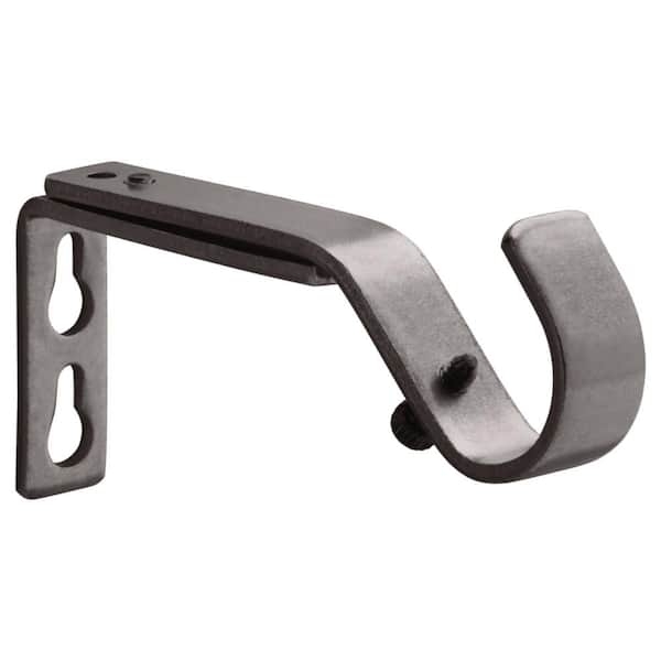 Gunmetal Curtain Rod Bracket with Adjustable Projection Feature