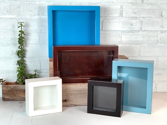 Handcrafted Shadow Box Frames Rustic Style Multiple Colors Recessed