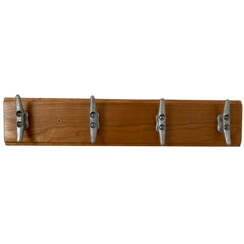 Handmade Cherry Wood Rack, Wall Mounted Rail with Cleats