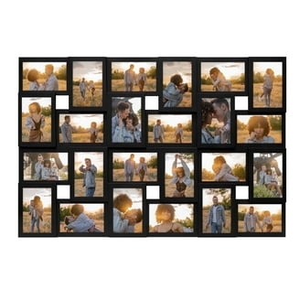 Horizontal Collage Frame, Interlocking Design, 21 Openings