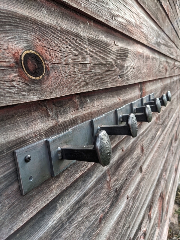 Industrial Coat Rack Railroad Spike Hooks Welded Metal Rustic