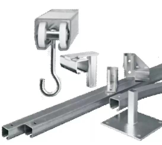 Industrial Curtain Track System with Heavy Duty Wheeled Carriers