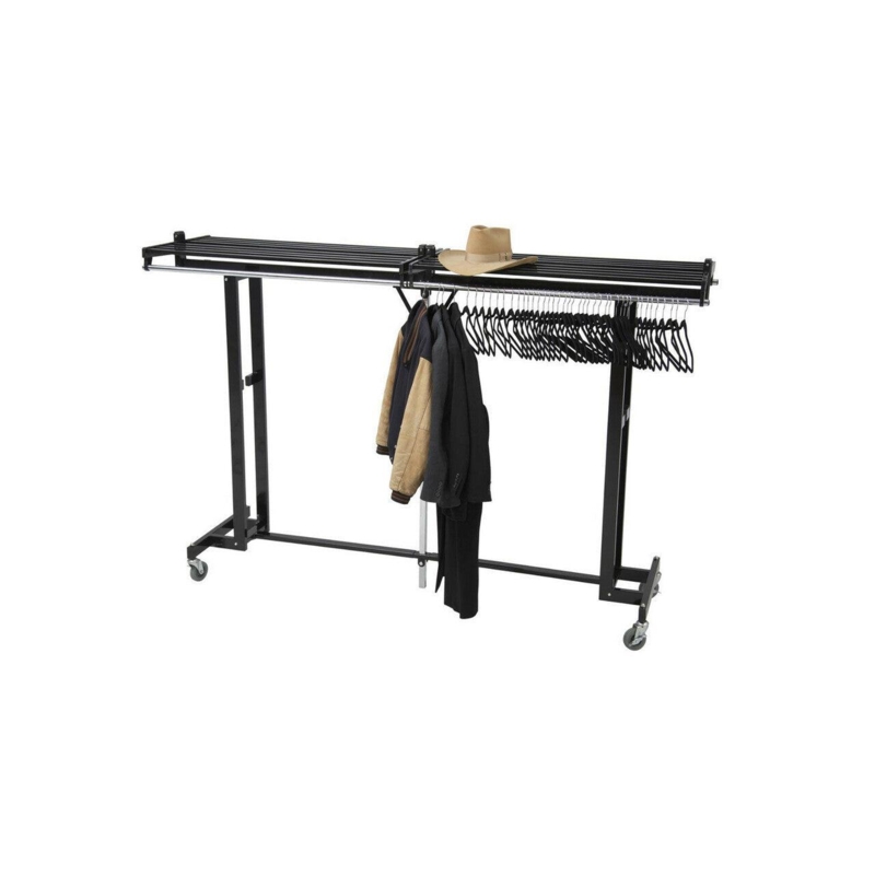 Industrial Garment Rack with Folding Design and Heavy Duty Casters