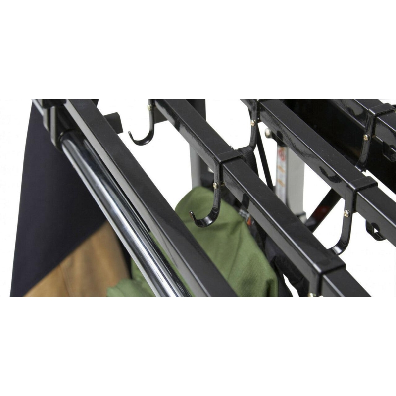Industrial Modern Coat Rack with Square Tubing and Polished Chrome Rail