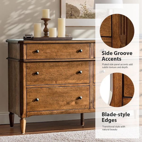 JAYDEN CREATION Jordan Walnut Traditional 58 in. 6-Drawer Dresser  DSCS1451-WAL-AB
