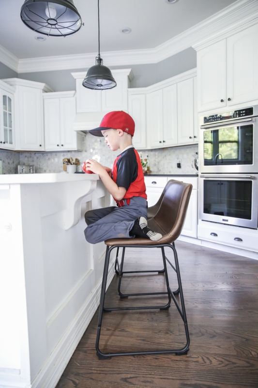 Leather-Like Bucket Seat Bar Stool with Sled Base