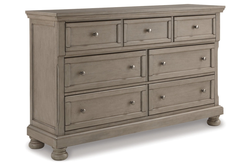 Light Finish Dresser Seven Drawers Bun Feet Matte Transitional