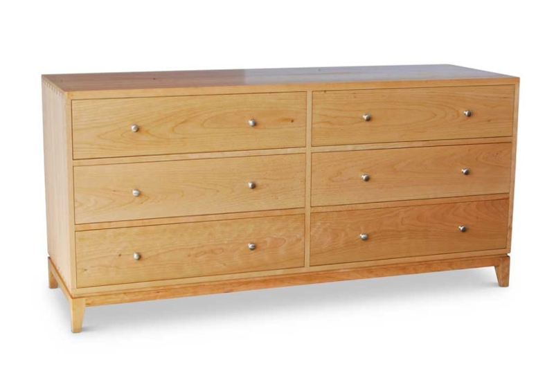 Light Wood Dresser Metal Knobs Tapered Legs Dovetail Joints