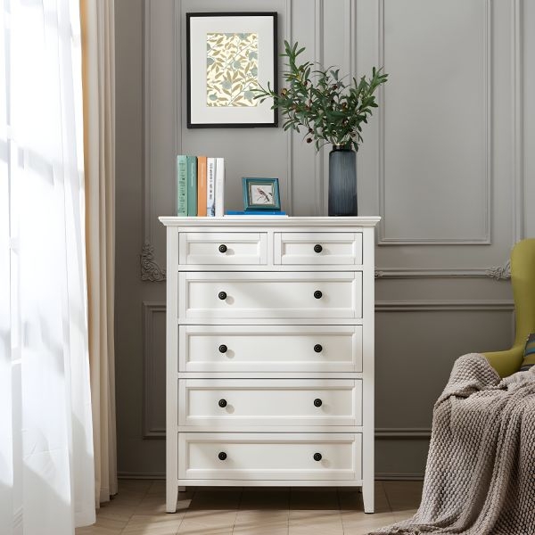 Lingerie Chest Classic Split Top Drawers Recessed Panels Tall