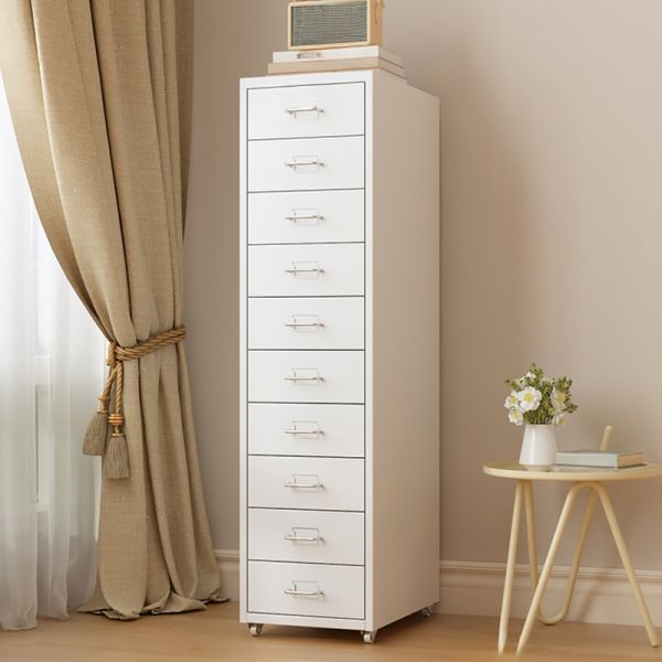 Lingerie Chest Minimalist Metal Ten Drawers On Casters Storage