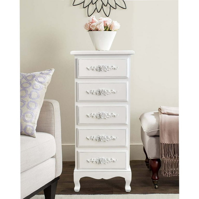 Lingerie Chest Shabby Chic Floral Carvings Cabriole Legs Tall