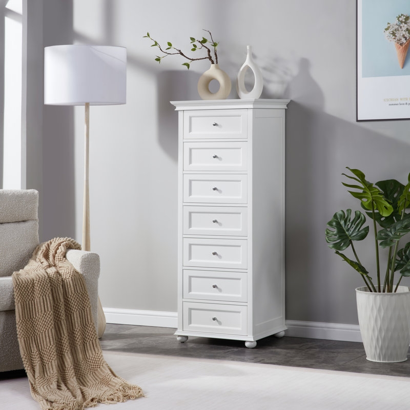 Lingerie Chest Traditional Seven Drawers Bun Feet Slim Profile