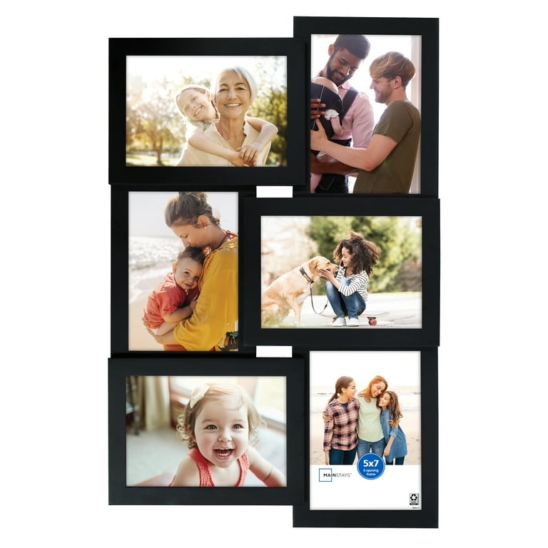 Matte Black Collage Picture Frame Staggered Openings Modern Gallery