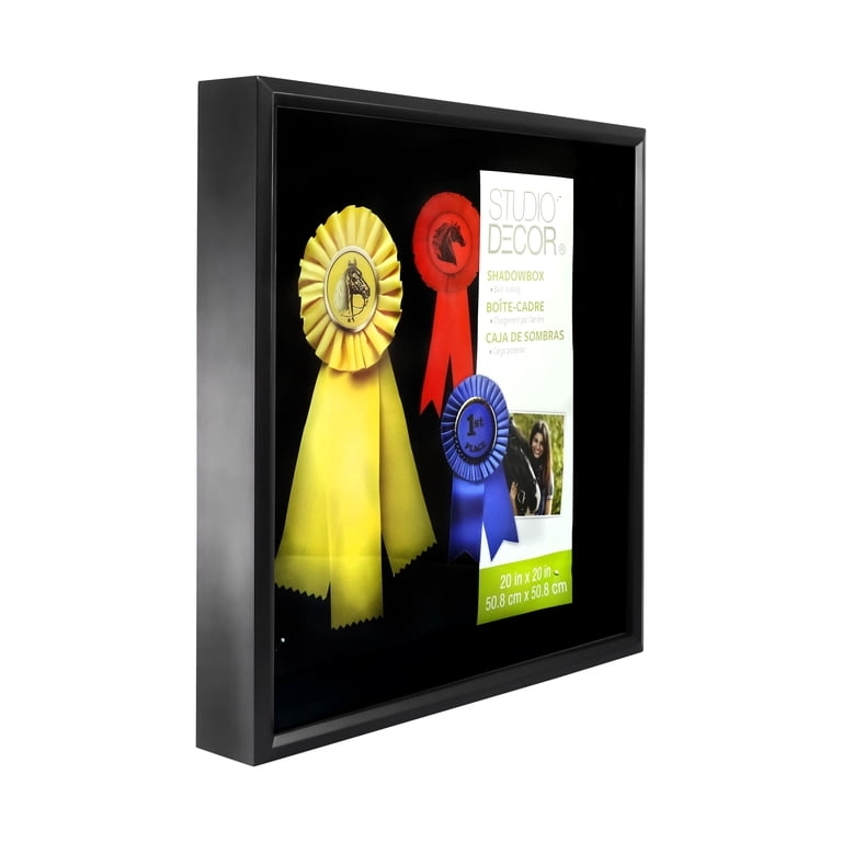 Matte Black Square Shadow Box with Deep Inset for Keepsakes