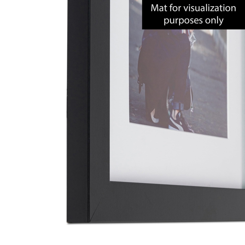 Matte Finish Picture Frame with Miter Joint and Crisp White Mat