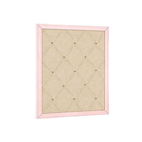 Memo Board: Diamond Tufted Surface Pink Frame Metallic Tacks