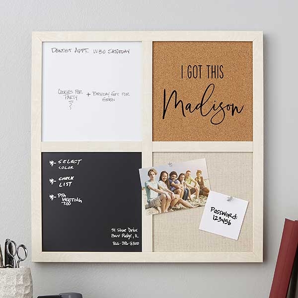 Memo Board: Four-Panel Mixed Media Entryway Command Center