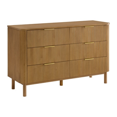Mid-Century Modern Dresser with Reeded Front and Rounded Corners