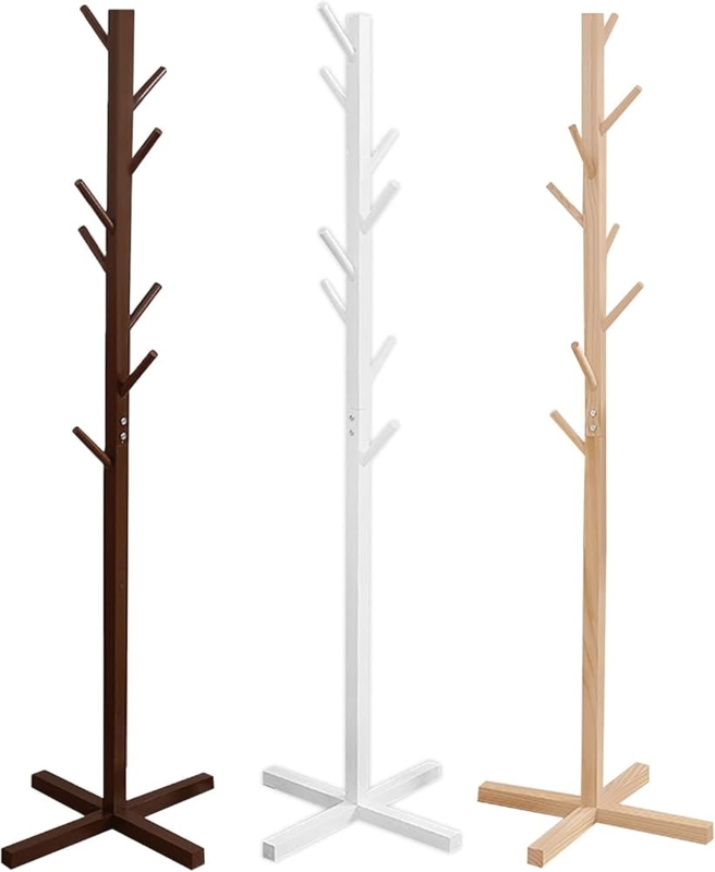 Minimalist Coat Rack featuring Staggered Branches and Slender Silhouette