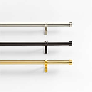 Minimalist Curtain Rod Hardware with Low Profile End Cap Finials