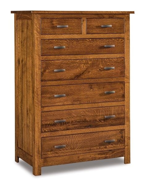 Mission Style Tall Dresser featuring Flush Front Drawers
