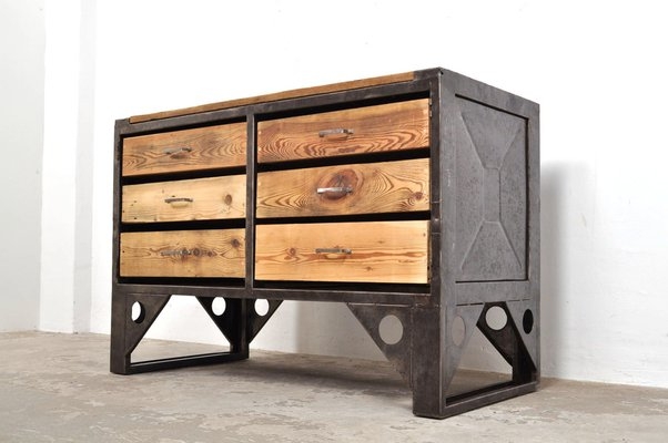 Mixed Media Chest of Drawers with Circular Cutouts