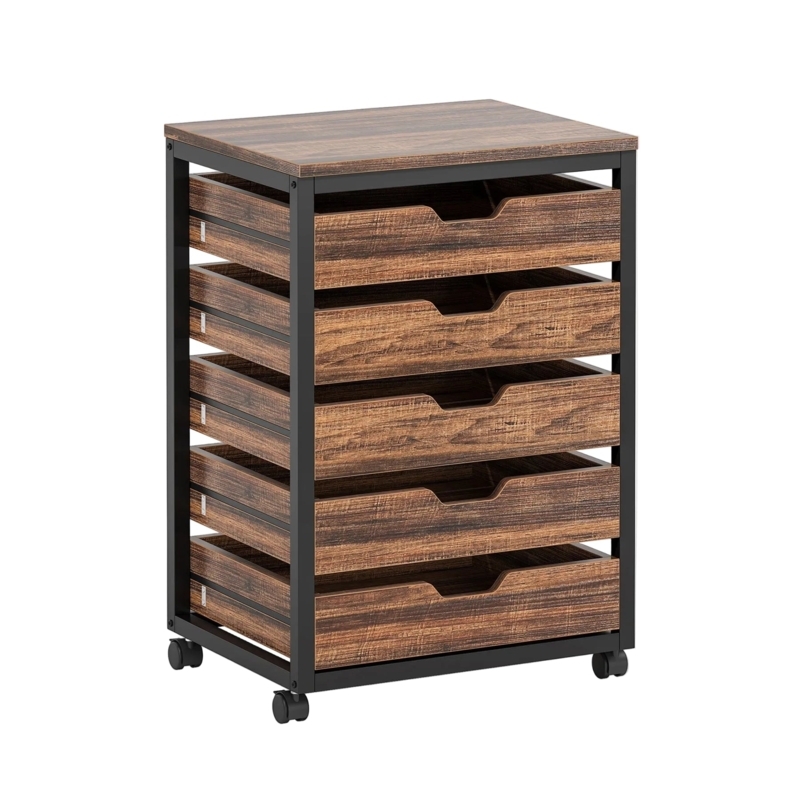 Mobile Drawer Chest with Locking Casters and Cutout Handles
