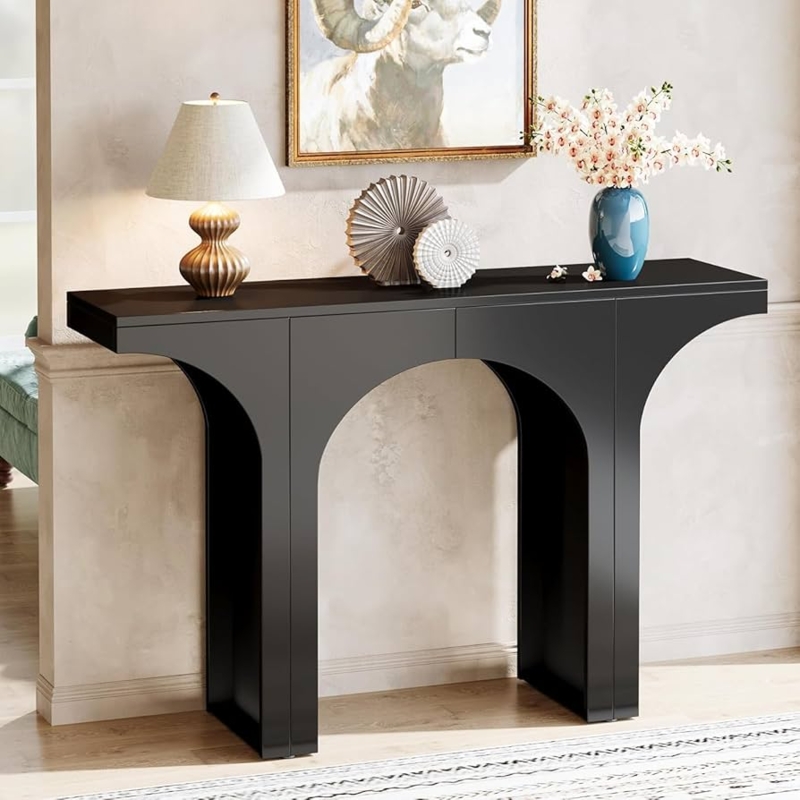 Modern Architectural Console Table with Double Arch Base