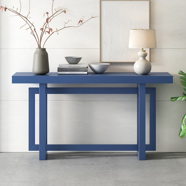 Modern Console Table Geometric Open Base Matte Finish Minimalist Rectangular