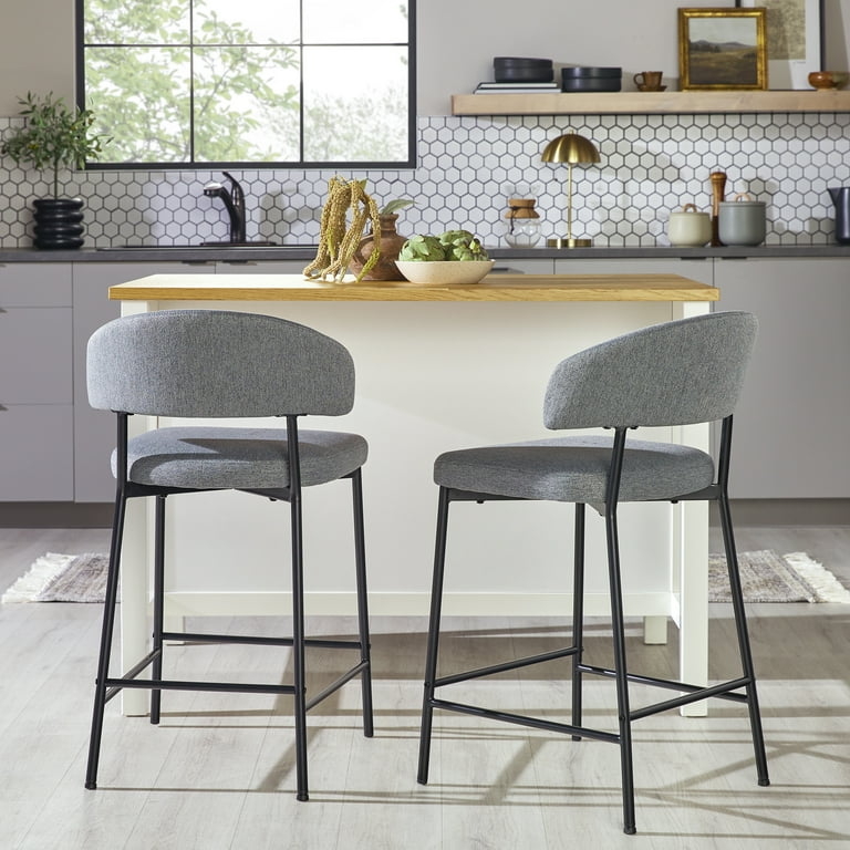 Modern Counter Stool with Open Back Design and Slim Legs